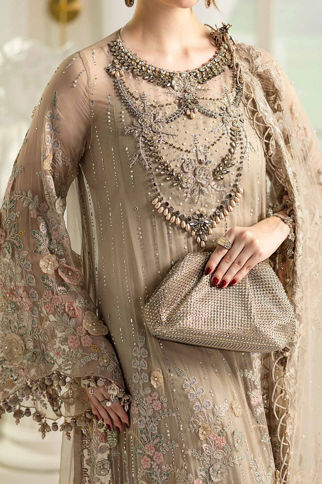 3 Piece Unstitched Embroidered Chiffon Suit | MPC-25-107 - Image 5