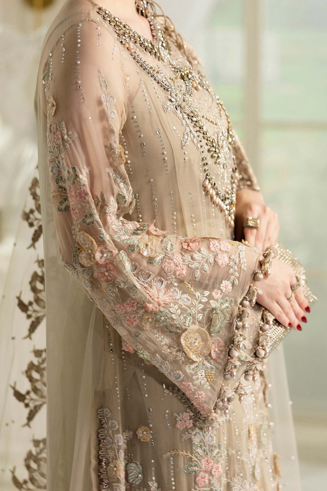3 Piece Unstitched Embroidered Chiffon Suit | MPC-25-107 - Image 8