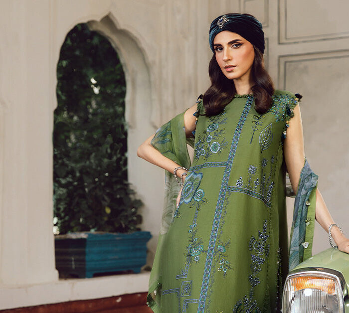3 Piece Unstitched Embroidered Cambric Suit | MPT-2701-A