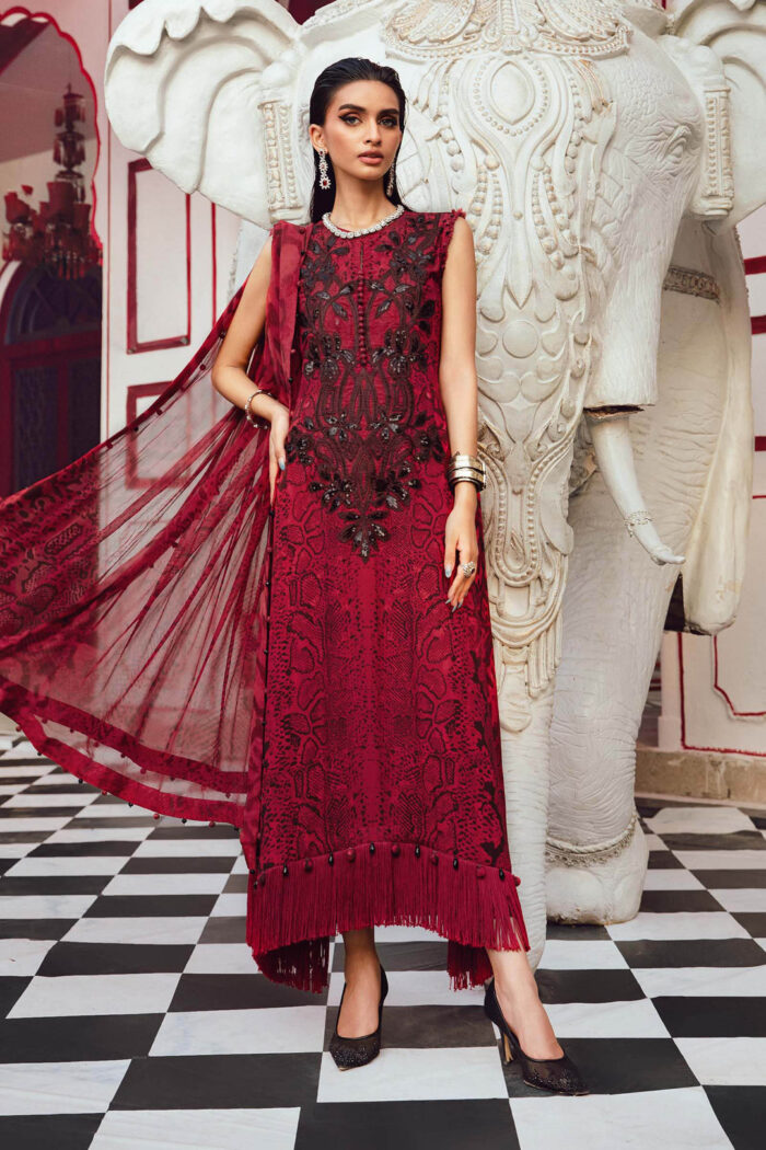 3 Piece Unstitched Embroidered Linen Suit | MPT-2702-A