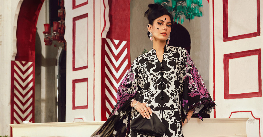 3 Piece Unstitched Embroidered Cambric Suit | MPT-2704-B - Image 3