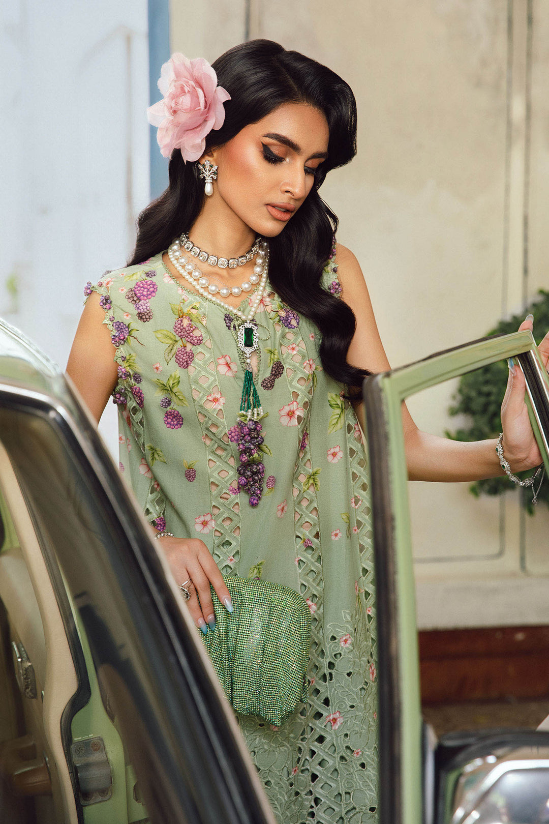 3 Piece Unstitched Embroidered Cambric Suit | MPT-2706-A - Image 2