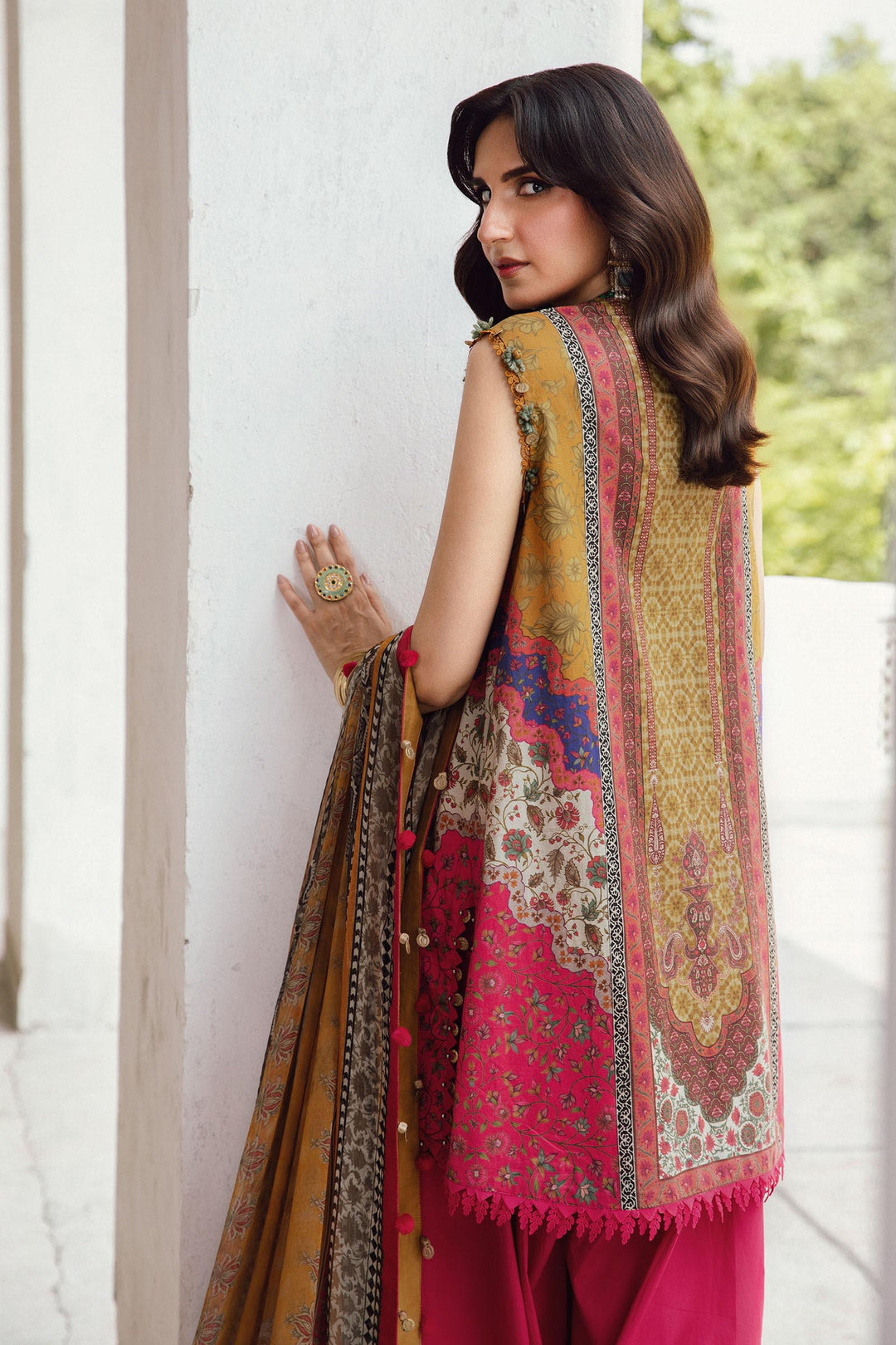 3 Piece Unstitched Embroidered Cambric Suit | MPT-2710-A - Image 4