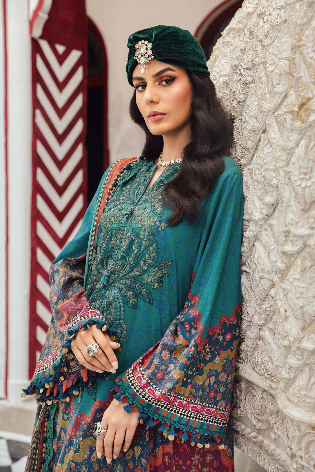 3 Piece Unstitched Embroidered Cambric Suit | MPT-2710-B - Image 2