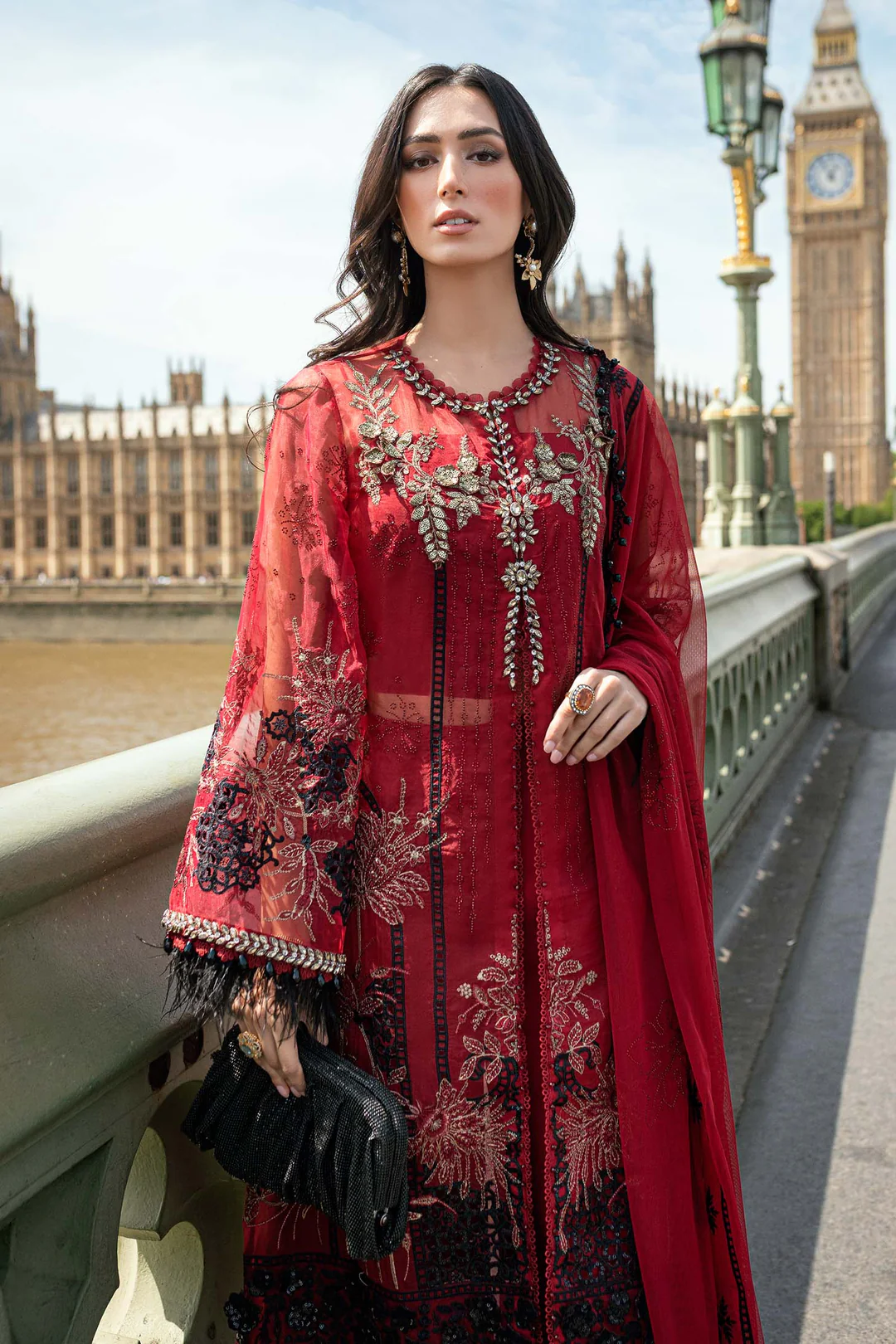 3 Piece Unstitched Embroidered Organza Suit - Image 5