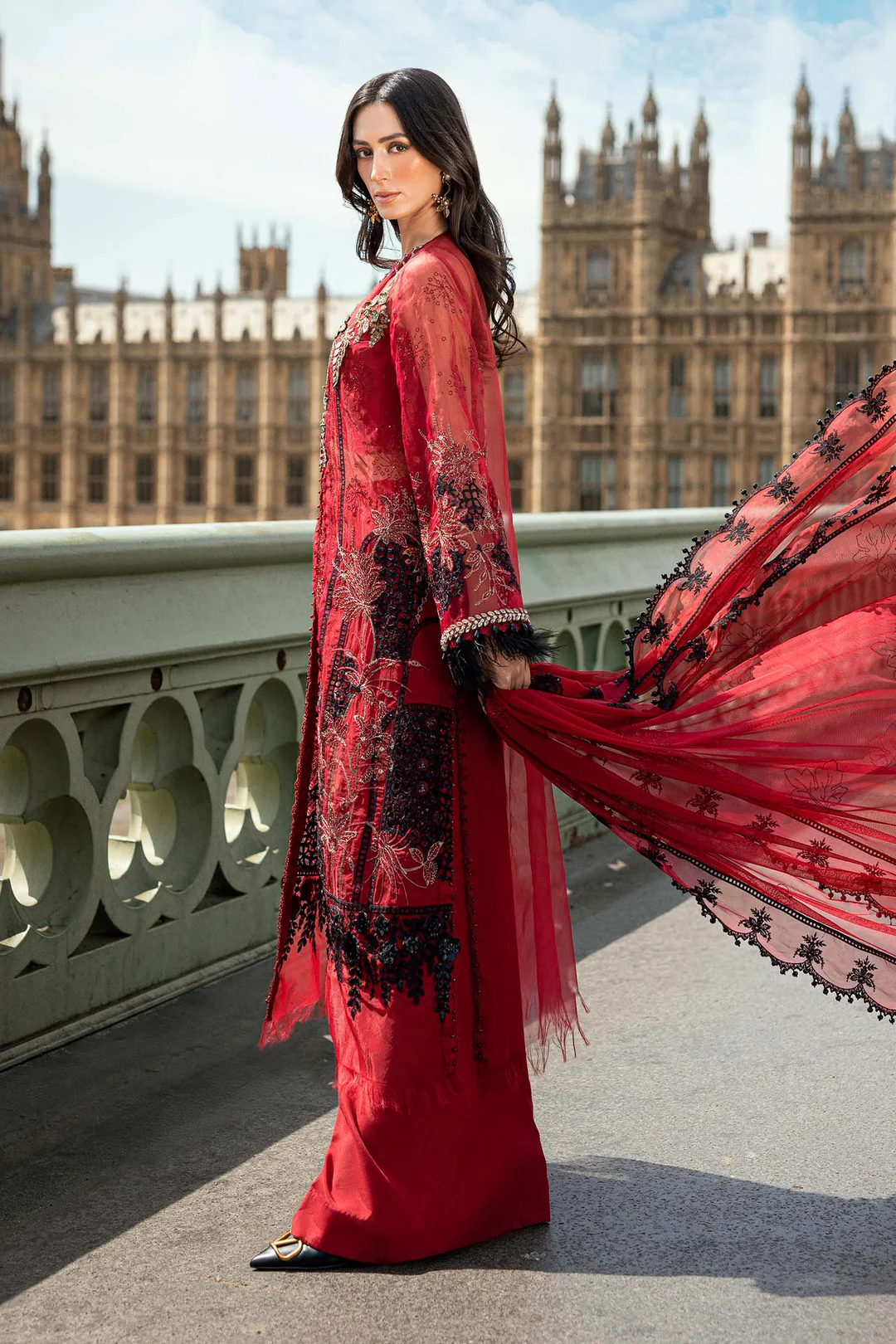 3 Piece Unstitched Embroidered Organza Suit - Image 7