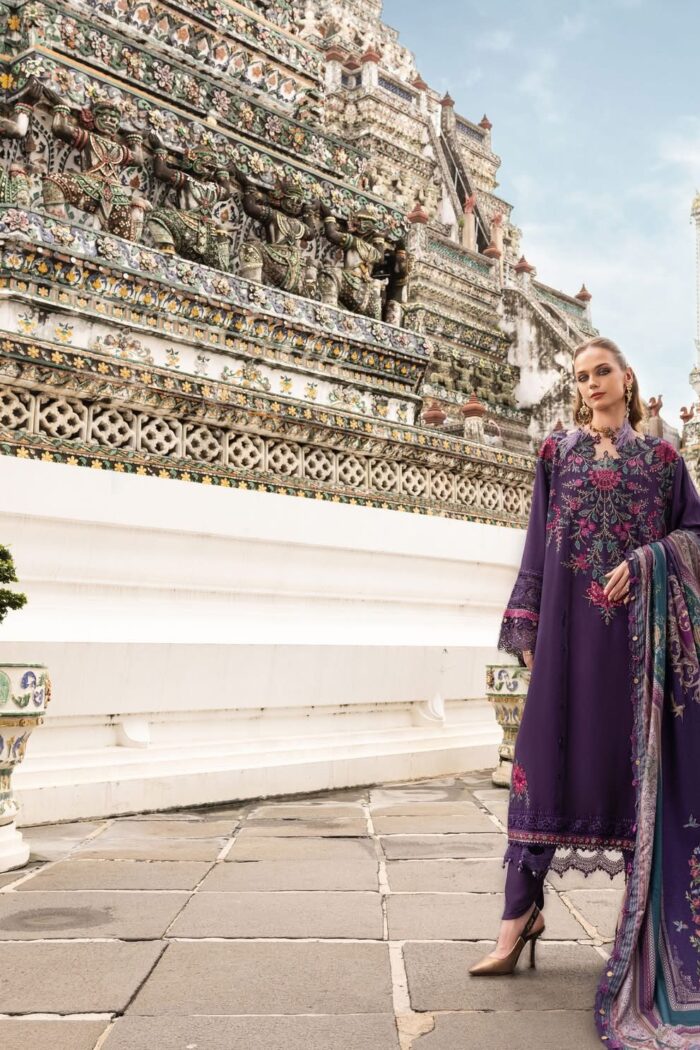 3 Piece Unstitched Embroidered Twill Linen Suit