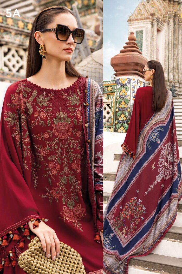 3 Piece Unstitched Embroidered Twill Linen Suit