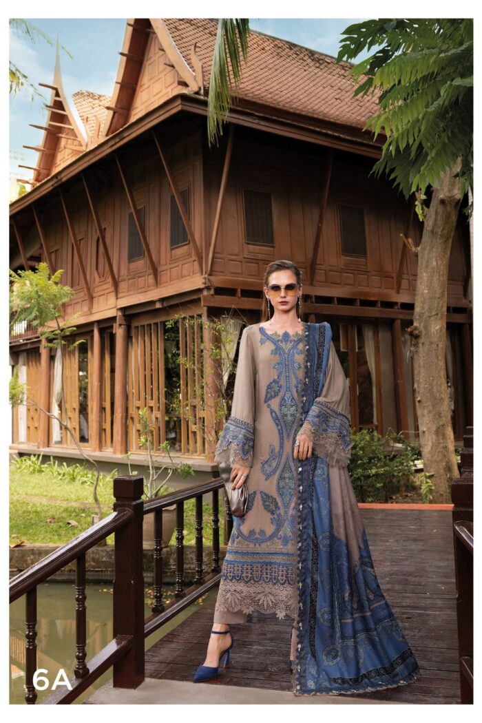 3 Piece Unstitched Embroidered Twill Linen Suit