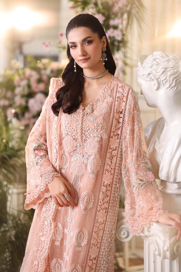 3 Piece Unstitched Embroidered Chiffon Suit